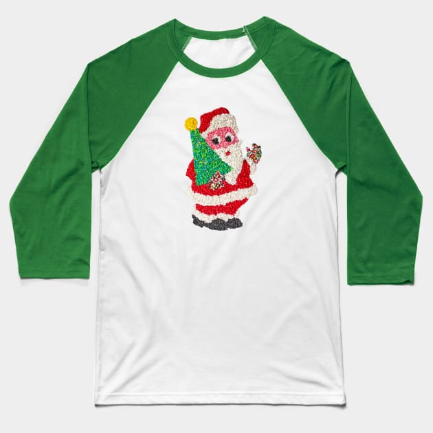 Vintage Popcorn Plastic Santa Baseball T-Shirt by chriswig